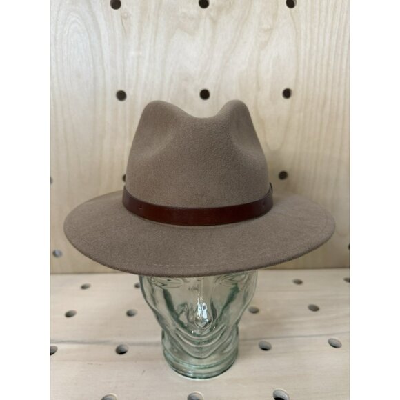 Brixton Messer Fedora Hat Cruelty Free Wool Sand Size 6 3/4 XS Unisex $75 - Picture 4 of 15